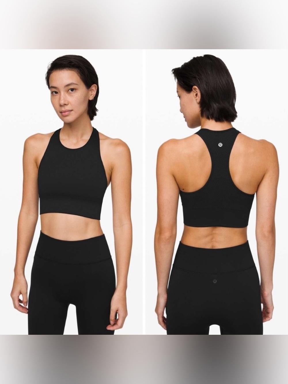 Lululemon Ebb to Train Longline Sports Bra Black Size 8